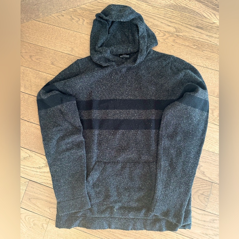 NEXT Men’s Charcoal and Black Knit Sweater with Hoodie